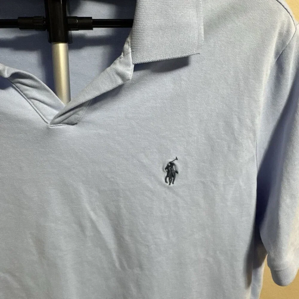 Ralph‎ Lauren Shirt Men's Large Regular Fit Polo Navy Pima Soft Touch